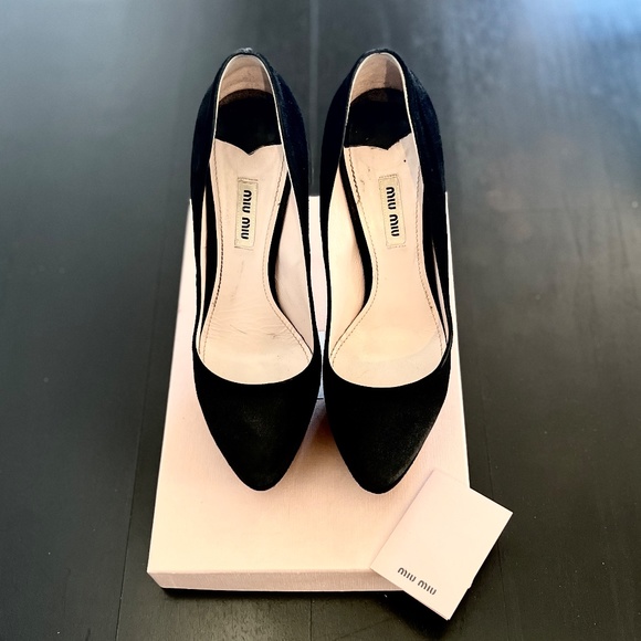 Miu Miu Black Suede Calzature Donna Camoscio 1 Platform Pumps 10B/EU40 fits 9.5 - Picture 7 of 16